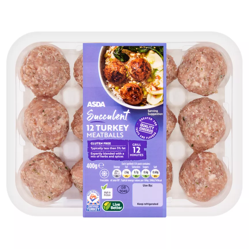 ASDA Succulent 12 Turkey Meatballs