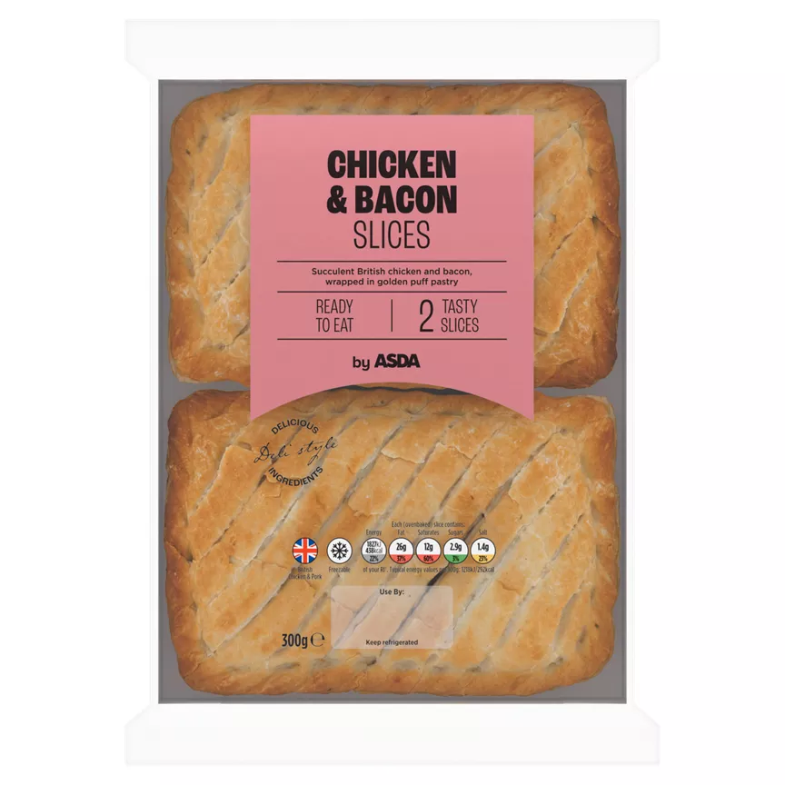 ASDA 2 Chicken & Bacon Slices 300g