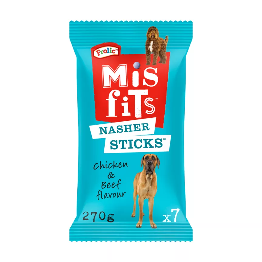 Misfits Nasher Sticks Adult Large Dog Treats with Chicken and Beef