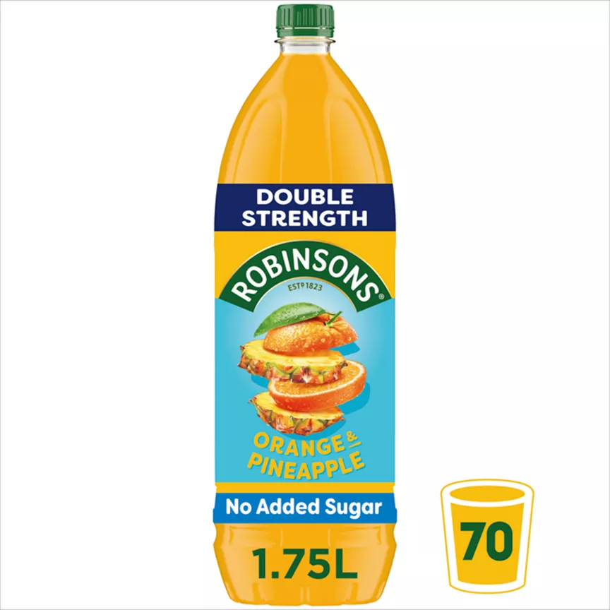 Robinsons Double Strength Orange & Pineapple No Added Sugar Fruit Squash - Image 1