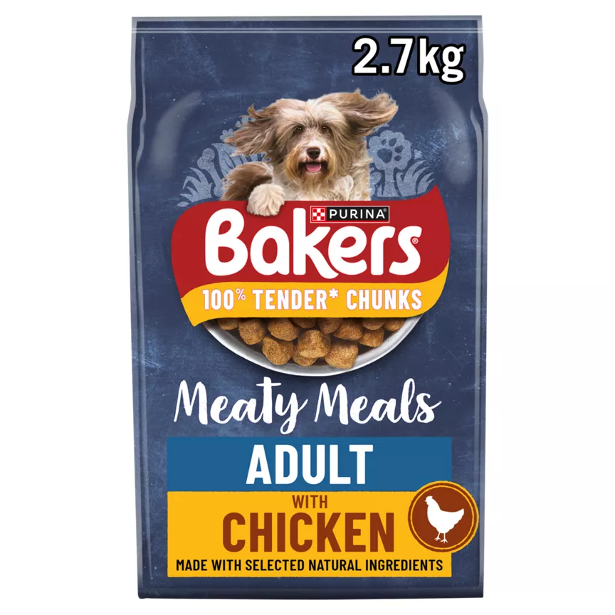 Bakers Meaty Meals Chicken Dry Dog Food 2.7kg