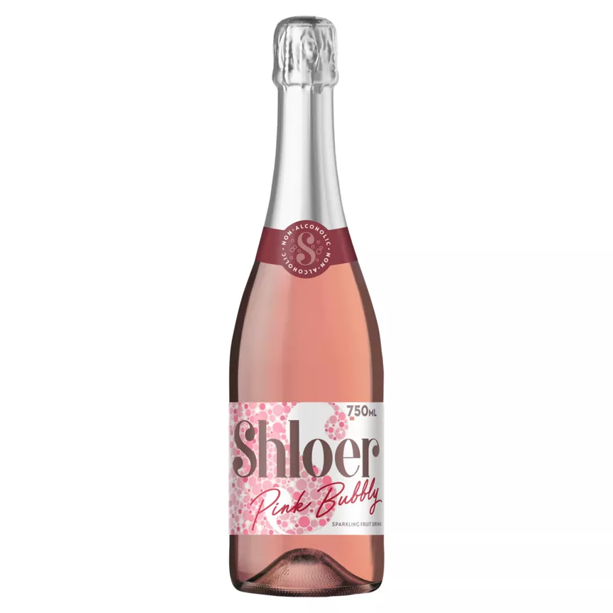 Shloer Pink Bubbly Non Alcoholic Sparkling Juice Drink