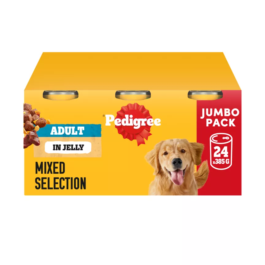 Pedigree Adult Wet Dog Food Tins Mixed in Jelly Jumbo Pack