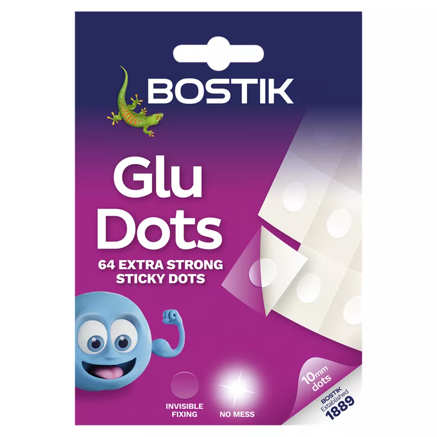 Bostik Blu Tack Glu Dots Extra Strong Clear Sticky Dots
