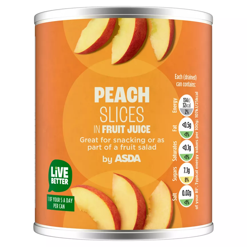 ASDA Peach Slices in Fruit Juice 213g