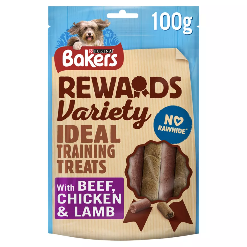 Bakers Rewards Variety Dog Treat with Beef, Chicken & Lamb 100g