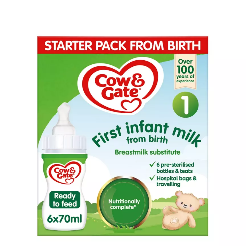 Cow & Gate 1 First Baby Milk Formula Liquid Starter Pack from Birth 6x