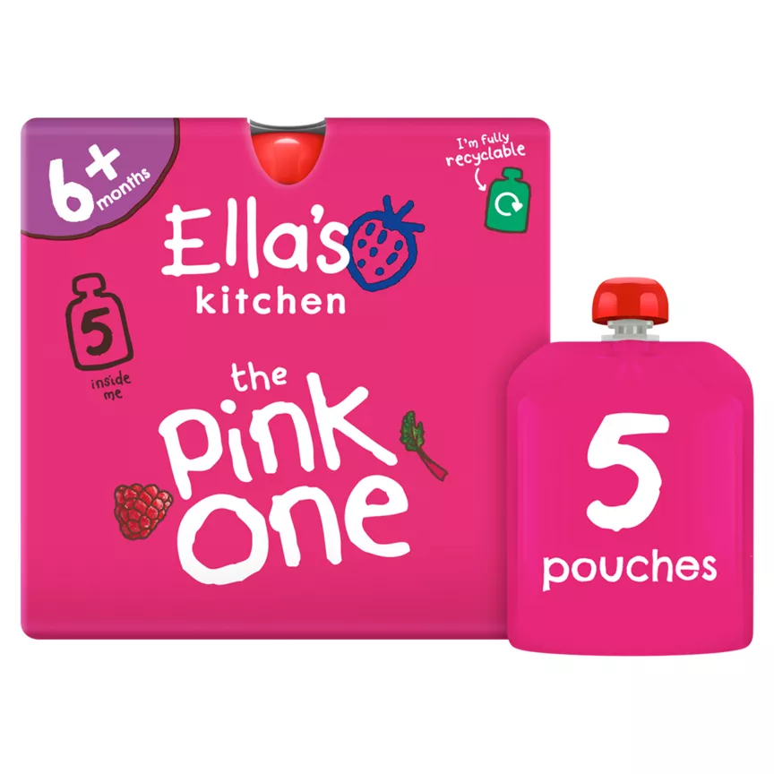 Ella's Kitchen Organic The Pink One Smoothie Multipack Pouch 6+ Months