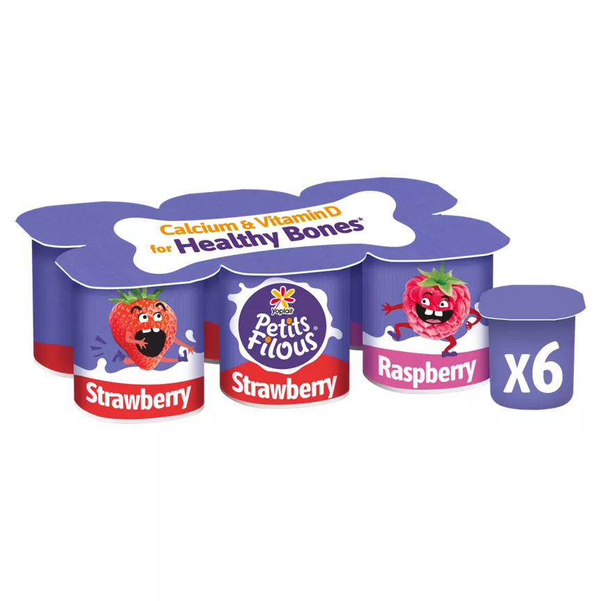 Petits Filous Strawberry and Raspberry Fromage Frais 6 x 47g - Image 1