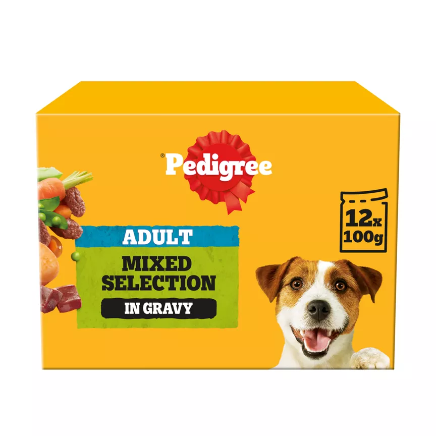Pedigree Adult Wet Dog Food Pouches Mixed in Gravy