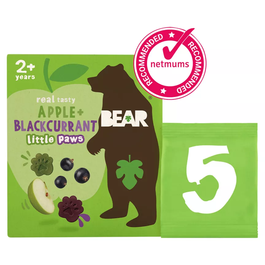 BEAR Pure Fruit Paws Apple & Blackcurrant 5 Pack