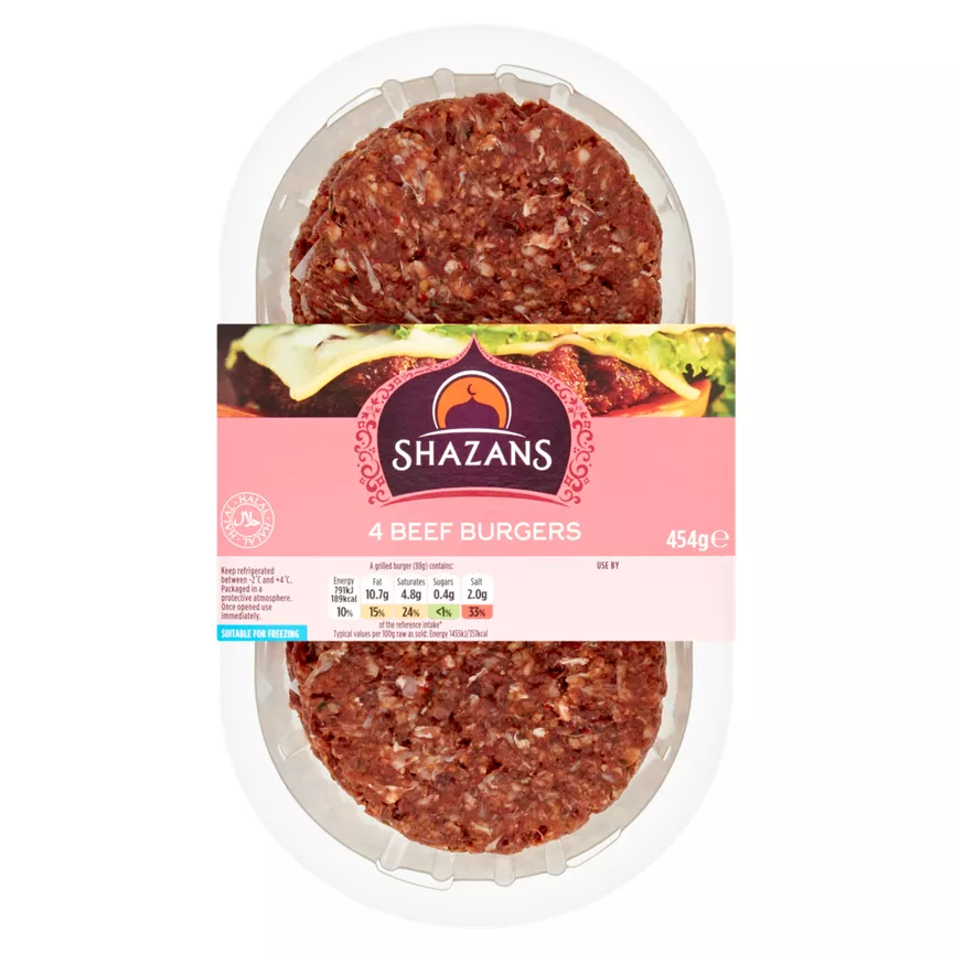 Shazans 4 Quarter Pound Beef Burgers