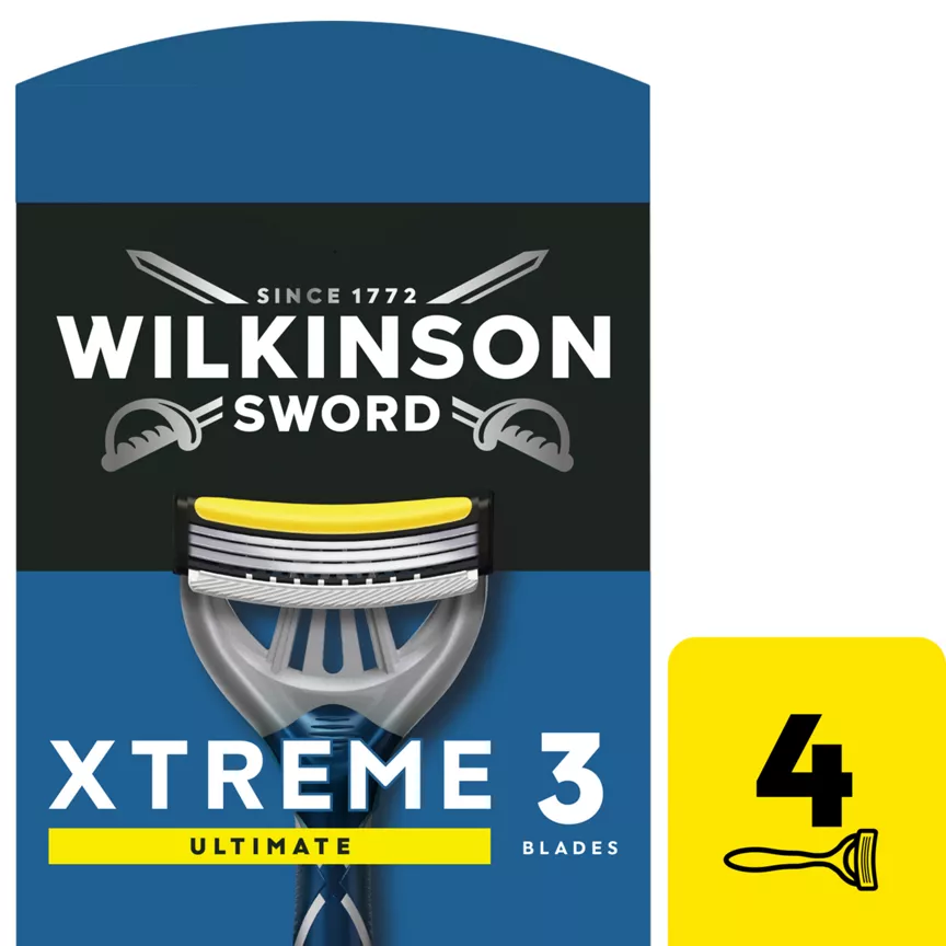 Wilkinson Sword Xtreme 3 Ultimate Plus Men's Disposable Razors 4 Pack