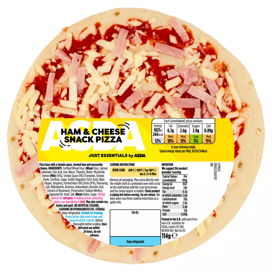 JUST ESSENTIALS by ASDA Cheese & Ham Snack Pizza