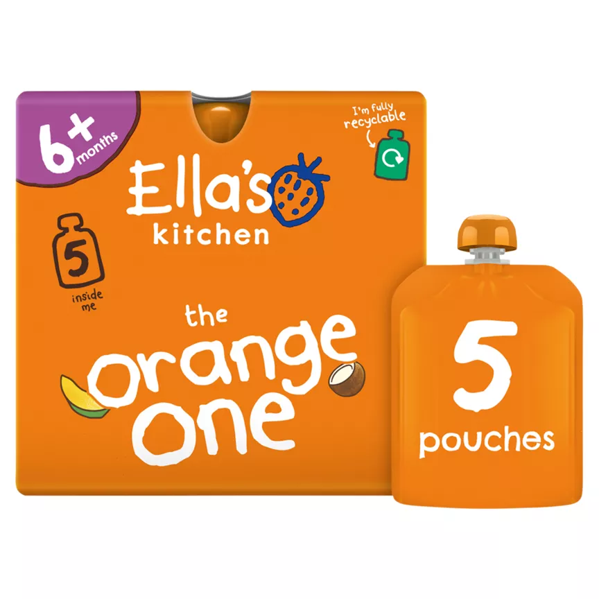 Ella's Kitchen Organic The Orange One Smoothie Multipack Baby Food Pouch 6+ Months