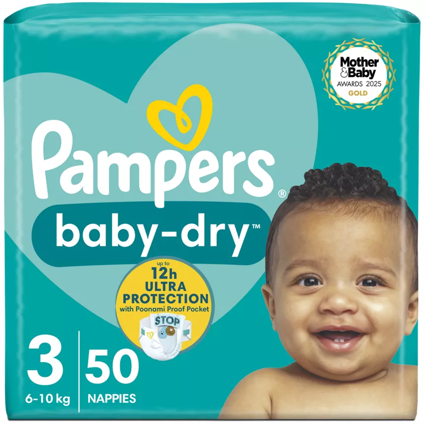 Pampers Baby-Dry Size 3 Nappies Essential Pack