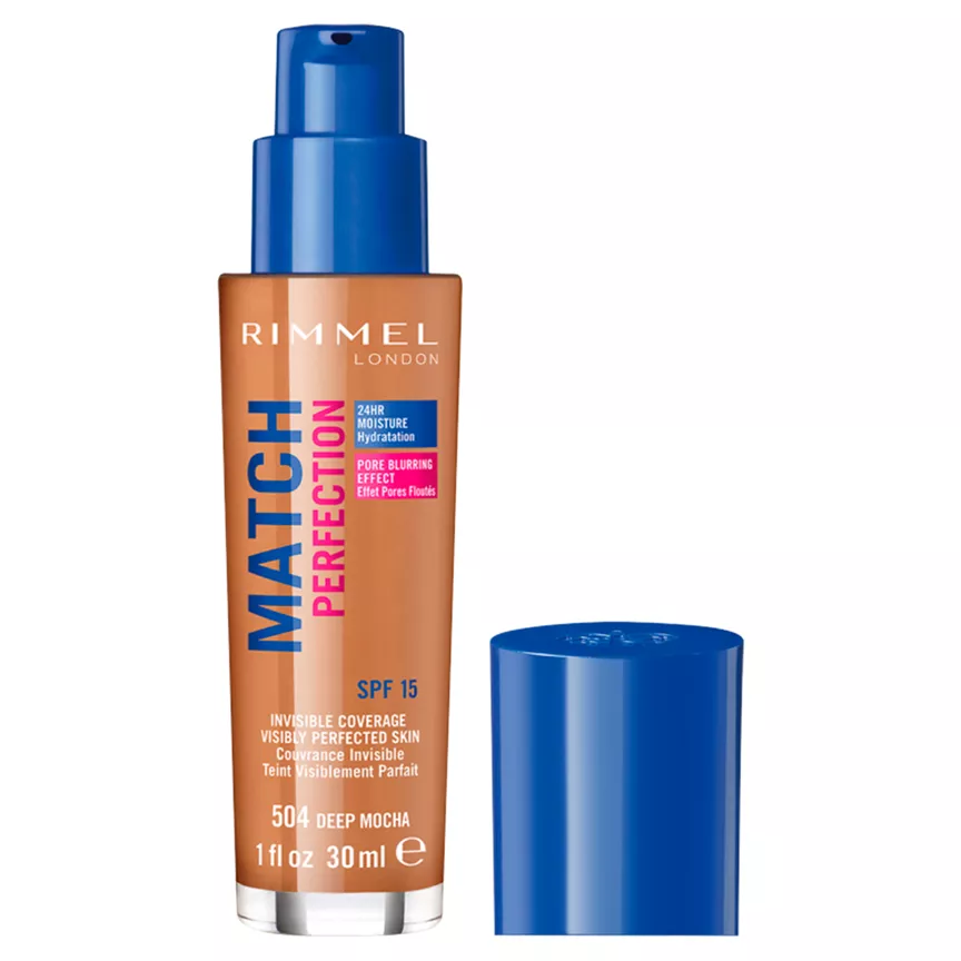 Rimmel London Match Perfection Foundation 504 Deep Mocha 30ml
