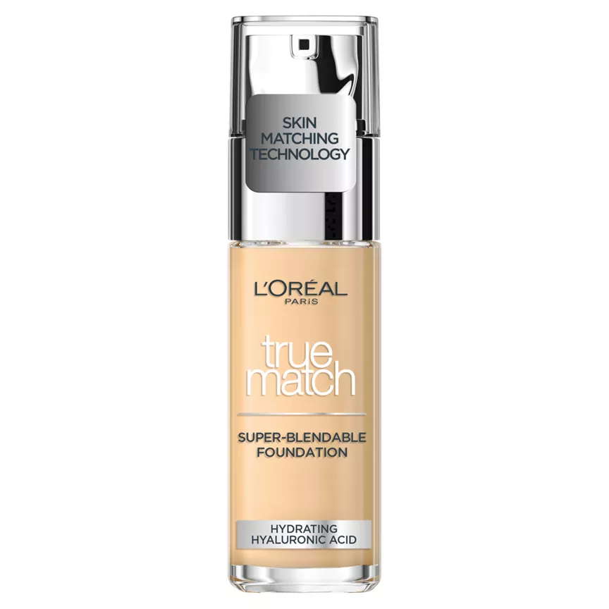 L'Oreal Paris True Match Liquid Foundation with Hyaluronic Acid 30ml and SPF (Various Shades) 1N
