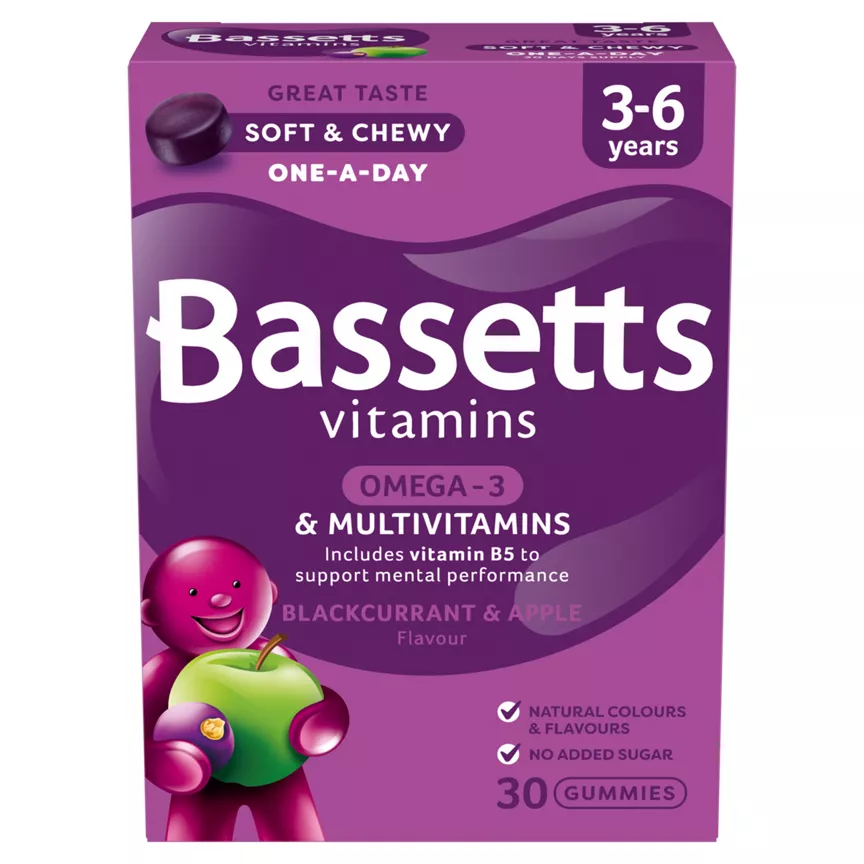 Bassetts Vitamins Vitamins Multivitamins Blackcurrant & Apple Flavour 3-6 Years Soft & Chewies
