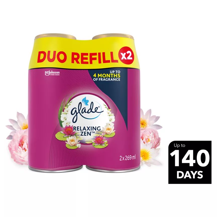 Glade Automatic Spray Air Freshener Twin Refills Relaxing Zen 2x269ml
