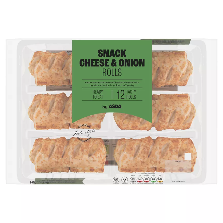ASDA Snack Cheese & Onion Rolls 12 x 30g (360g)