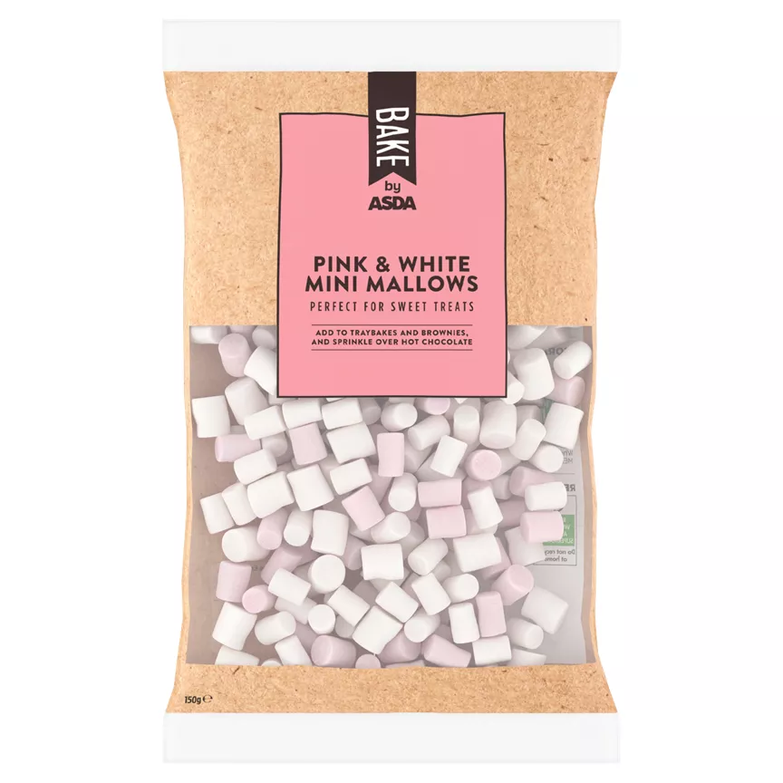 BAKE by ASDA Pink & White Mini Mallows 150g