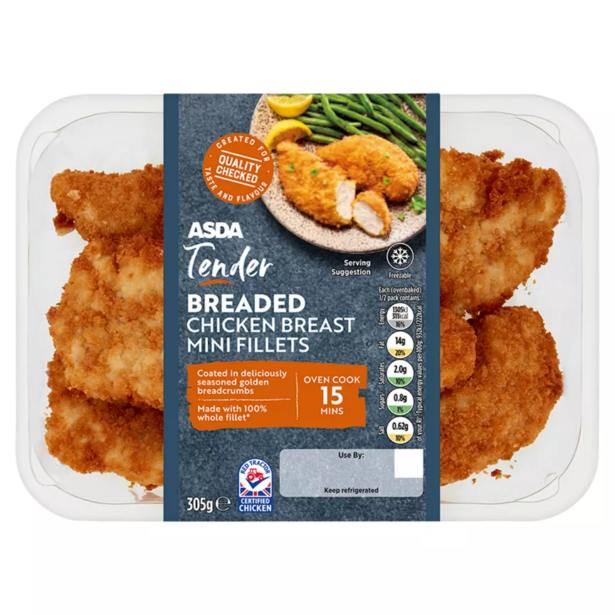 ASDA Tender Breaded Chicken Mini Fillets 305g