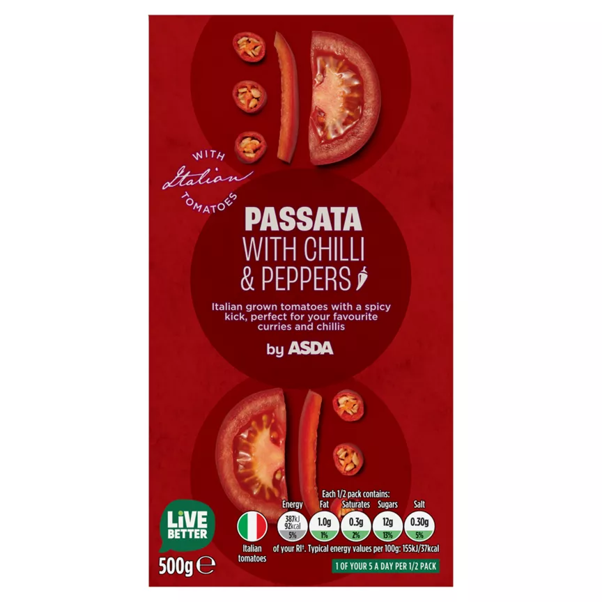 ASDA Tomato Passata with Chilli & Peppers