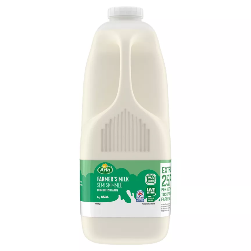 Asda Arla Farmers Milk Semi Skimmed 4 Pints