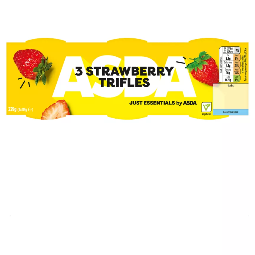 JUST ESSENTIALS by ASDA 3 Strawberry Trifles