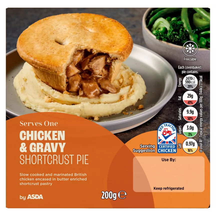 ASDA Chicken & Gravy Shortcrust Pie 200g