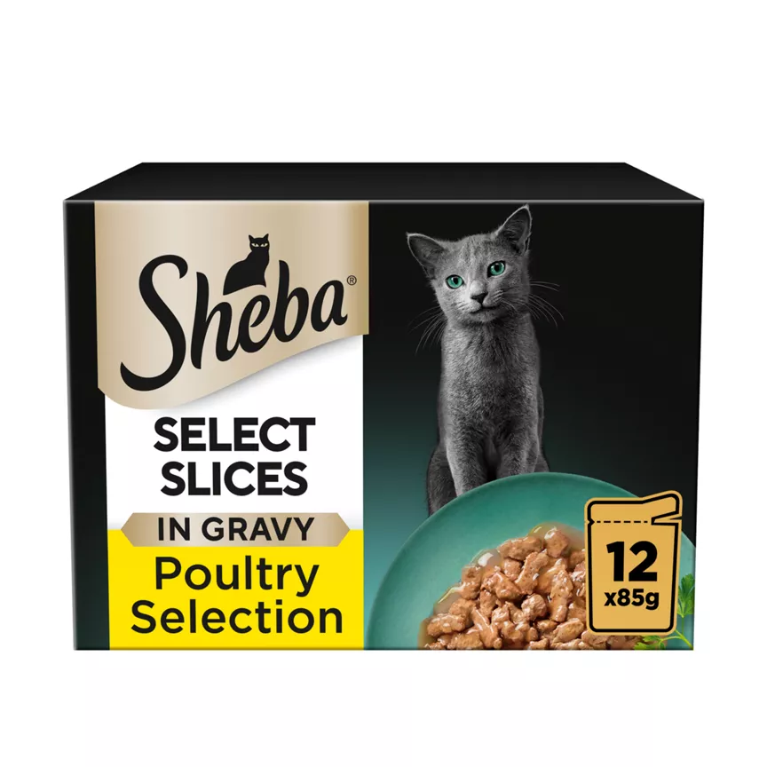 Sheba Select Slices Cat Food Pouches Poultry in Gravy - Image 1