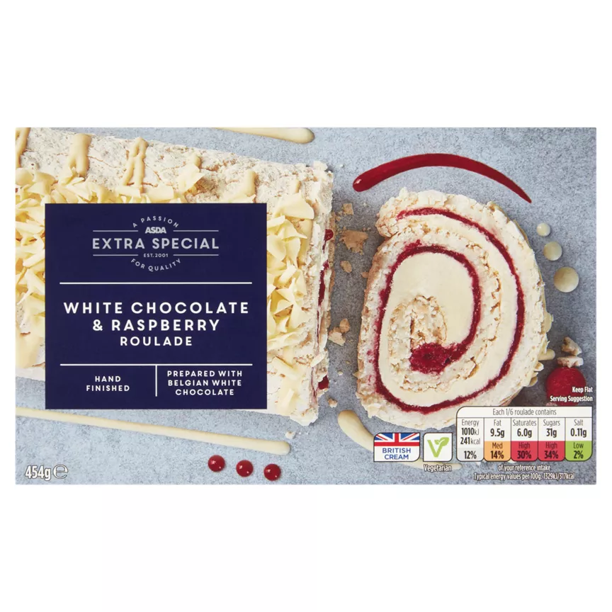 ASDA Extra Special Belgian White Chocolate & Raspberry Roulade