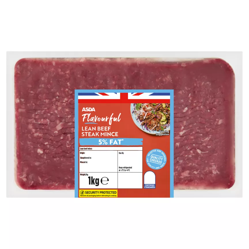 ASDA Flavourful Lean Beef Steak Mince (Typically Less Than 5% Fat)
