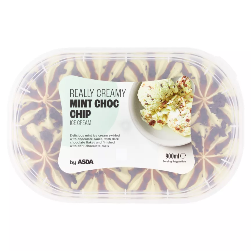 ASDA Really Creamy Mint Choc Chip Ice Cream