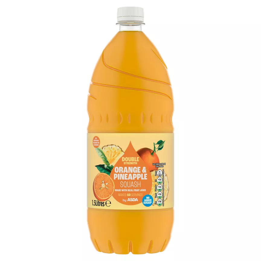 ASDA No Added Sugar Double Strength Orange & Pineapple Squash
