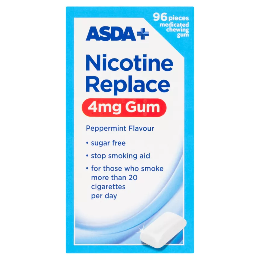 ASDA 96 Nicotine Replace 4mg Gum Peppermint Flavour