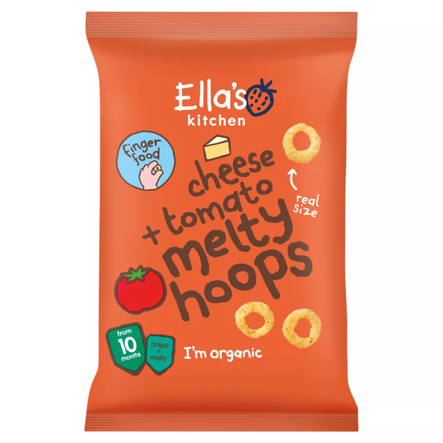 Ella's Kitchen Organic Cheese and Tomato Melty Hoops Baby Snack 10+ Months