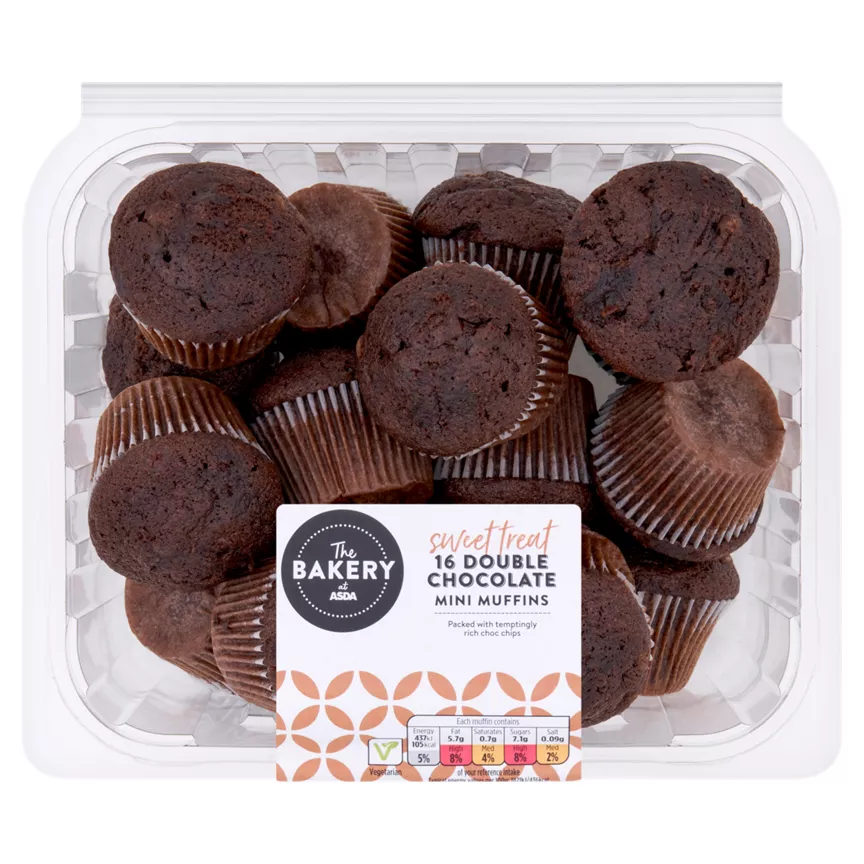 The BAKERY at ASDA 16 Mini Double Chocolate Muffins