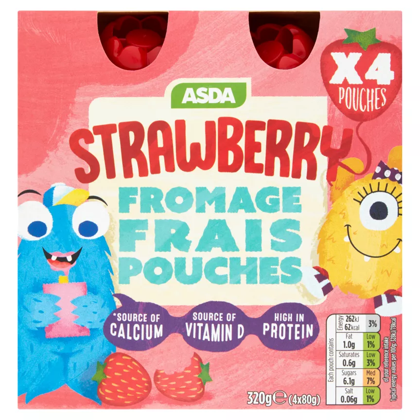 ASDA Strawberry Fromage Frais Yogurt Pouches