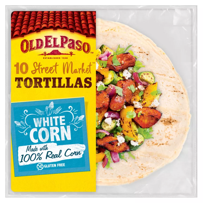 Old El Paso Mexicana Street Market 10 White Corn Tortilla Wraps - Image 1