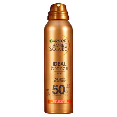 Ambre Solaire Ideal Bronze Tanning Mist, For Face & Body, SPF50, 150ml
