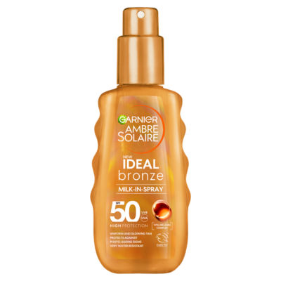 Ambre Solaire Ideal Bronze Milk-in Spray, High UV Protection SPF50, 150ml