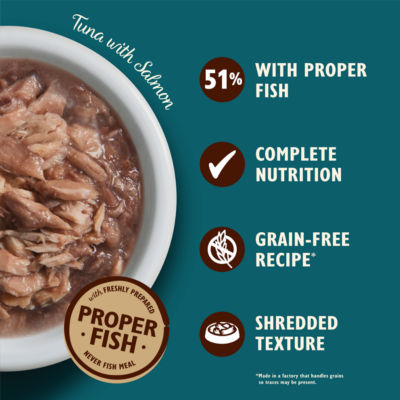 Shredded Fillets Tuna with Salmon Adult Wet Cat Food 70g thumbnail 4