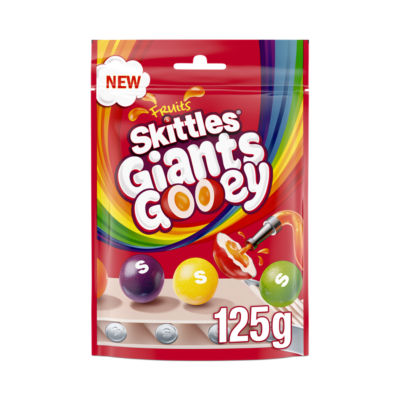 Skittles Giants Gooey Vegan Chewy Sweets Fruit Flavoured Pouch Bag