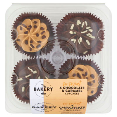 The BAKERY at ASDA 4 Chocolate & Caramel Cupcakes