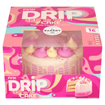 The BAKERY at ASDA Pink Drip Cake