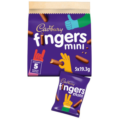 Cadbury Mini Fingers Chocolate Biscuits 5 Snack Packs