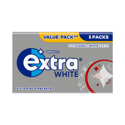 White Sugarfree Chewing Gum Multipack 5x10 Piece thumbnail 2