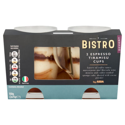 Dessert Espresso Tiramisu Cups 2 x 75g (150g)